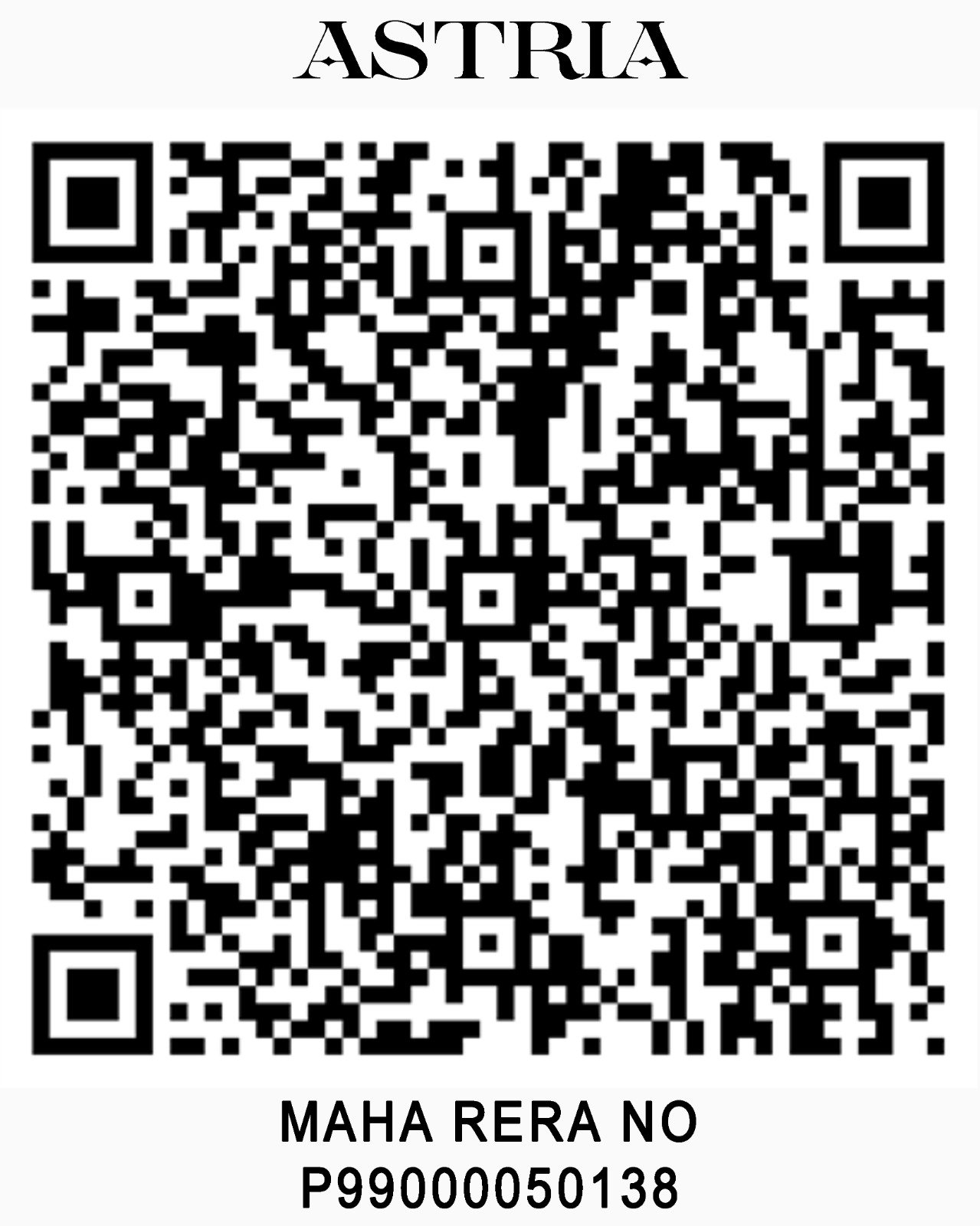 Mukundan Astria MahaRERA QR code P99000050138